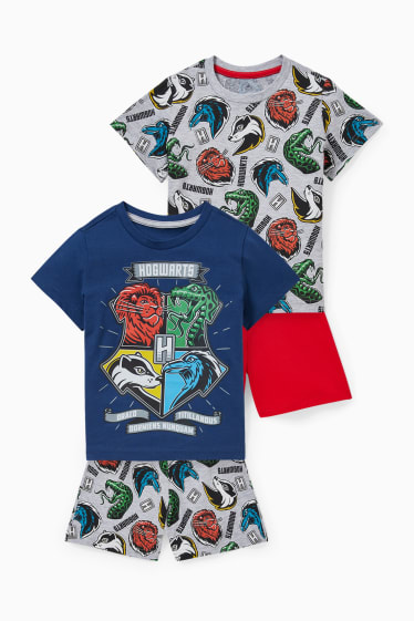 Kinder Buben - Mutlipack 2er - Harry Potter - Shorty-Pyjama - 4 teilig - dunkelblau
