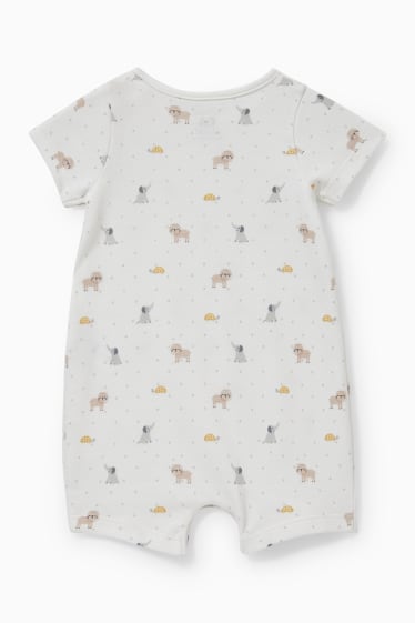 Babys - Baby-Schlafanzug - gepunktet - weiß