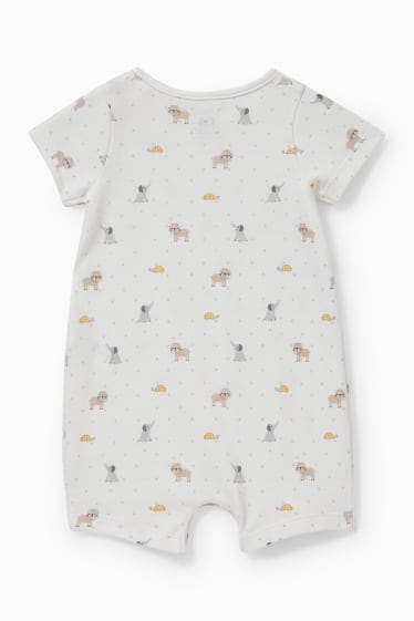 Unisex - Baby-Schlafanzug - gepunktet - weiß