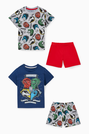 Kinder Buben - Mutlipack 2er - Harry Potter - Shorty-Pyjama - 4 teilig - dunkelblau