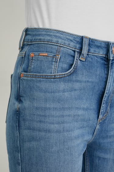 Women - Bootcut jeans - high waist - denim-light blue