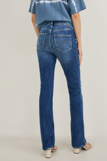 Women - Bootcut jeans - high waist - denim-blue