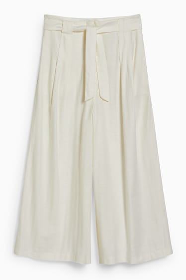 Women - Culottes - high waist - white