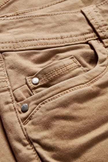 Mujer - Shorts - high waist - LYCRA® - marrón claro