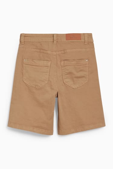 Mujer - Shorts - high waist - LYCRA® - marrón claro