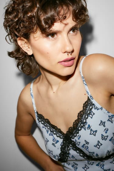 Dona - CLOCKHOUSE - top crop - blau clar