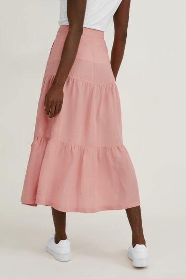 Women - Skirt - linen blend - rose