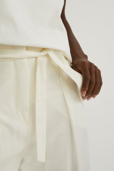 Women - Culottes - high waist - white