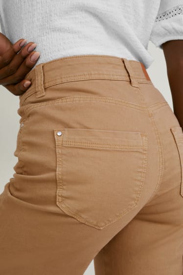 Dames - Shorts - high waist - LYCRA® - lichtbruin