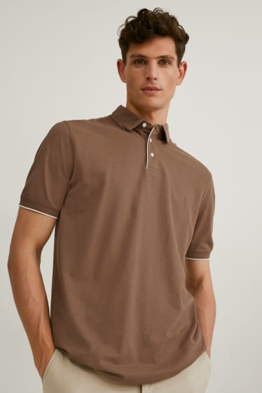 Herren - Poloshirt - espressofarben