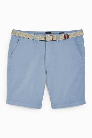 Hommes - Short avec ceinture - LYCRA® - bleu clair