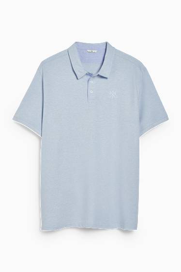 Men - Polo shirt - light blue-melange