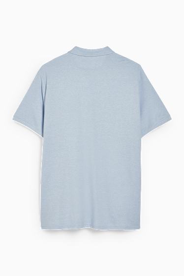 Men - Polo shirt - light blue-melange