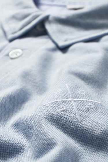Men - Polo shirt - light blue-melange