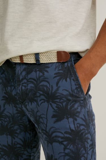 Men - Shorts with belt - LYCRA® - blue
