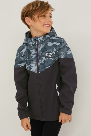 Children - Softshell jacket with hood - camouflage