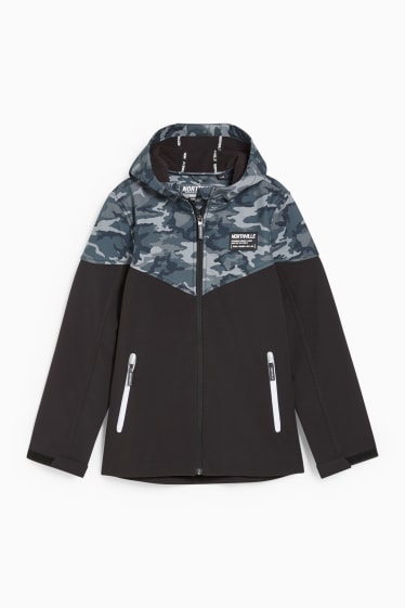 Bambini - Giacca soft shell con cappuccio - militare