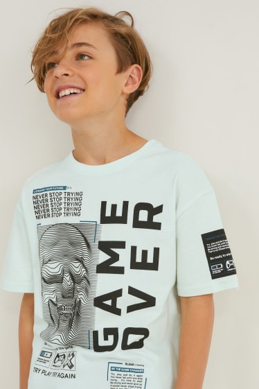 Kinderen: jongens - T-shirt - mintgroen