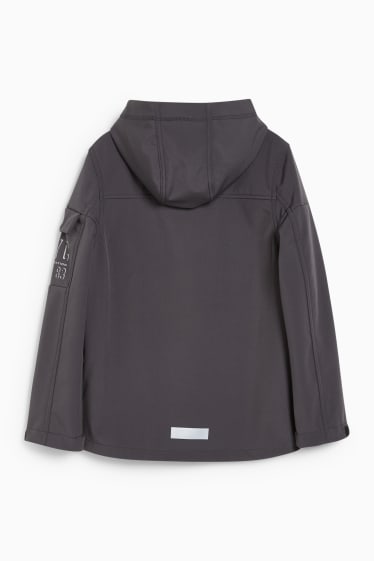 Children - Softshell jacket with hood - dark gray