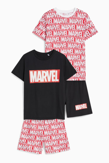 Kinder - Multipack 2er - Marvel - Shorty-Pyjama - schwarz