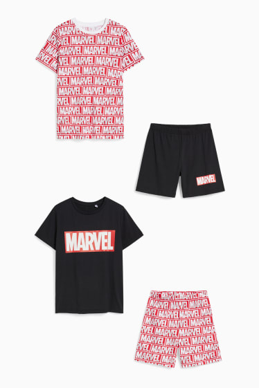 Kinder - Multipack 2er - Marvel - Shorty-Pyjama - schwarz