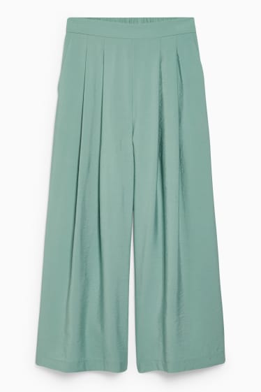 Women - Culottes - high waist - green