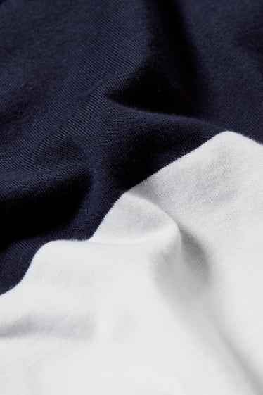 Men - T-shirt - dark blue / white