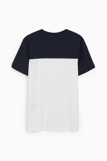 Men - T-shirt - dark blue / white