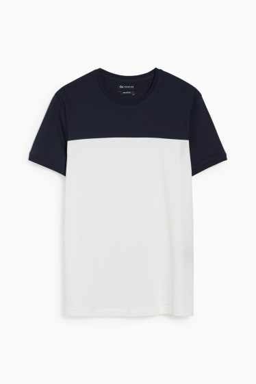 Men - T-shirt - dark blue / white