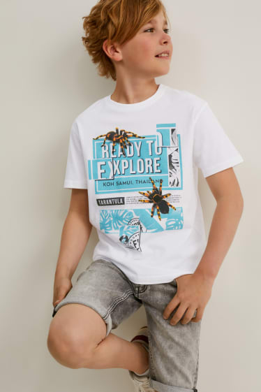 Kinder Jungen - Kurzarmshirt - weiß