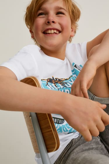 Kinder Jungen - Kurzarmshirt - weiß