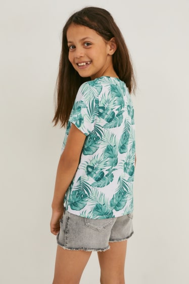 Children - Short sleeve T-shirt with knot detail - rose