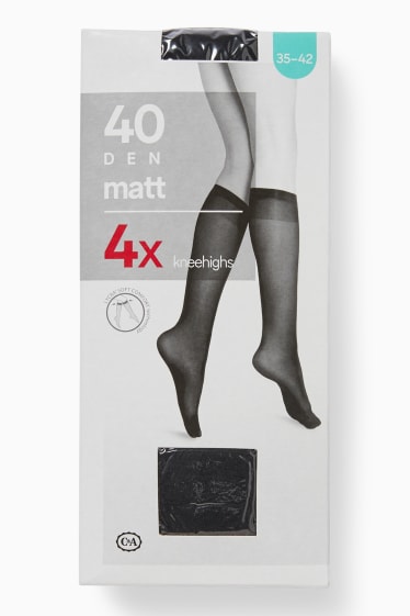 Femmes - Lot de 4 - collants fins - 40 DEN - noir