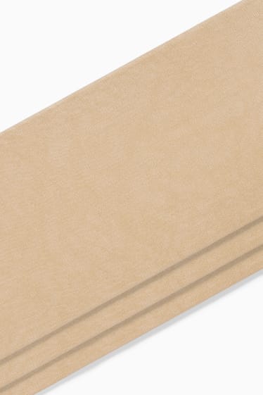 Damen - Multipack 3er - Feinkniestrümpfe - Komfortbund - 20 DEN - beige