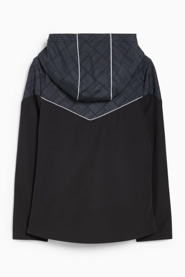 Niños - Chaqueta softshell con capucha - negro