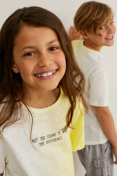 Kinder - Kurzarmshirt - genderneutral - gelb