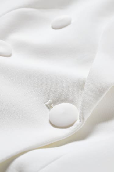 Kobiety - Żakiet biznesowy z poduszkami na ramionach - biały