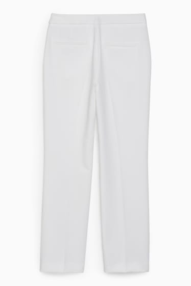 Women - Business trousers - mid-rise waist - straight fit - white