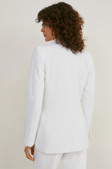 Damen - Business-Blazer mit Schulterpolstern - weiß