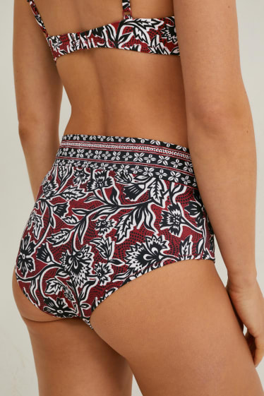 Women - Bikini bottoms - high rise - LYCRA® XTRA LIFE™ - dark red