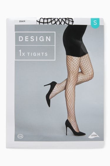 Women - Mesh tights - LYCRA® - black