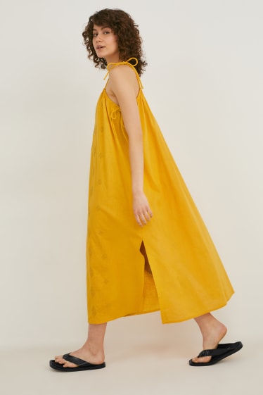 Mujer - Vestido de línea evasé - amarillo