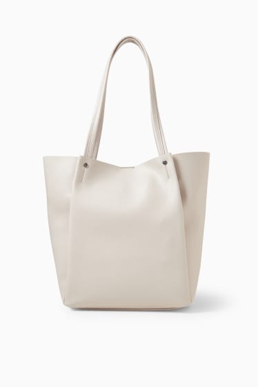 Dames - Shopper - imitatieleer - beige