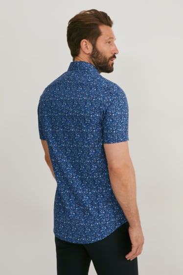 Men - Business shirt - slim fit - cutaway collar - easy-iron - dark blue