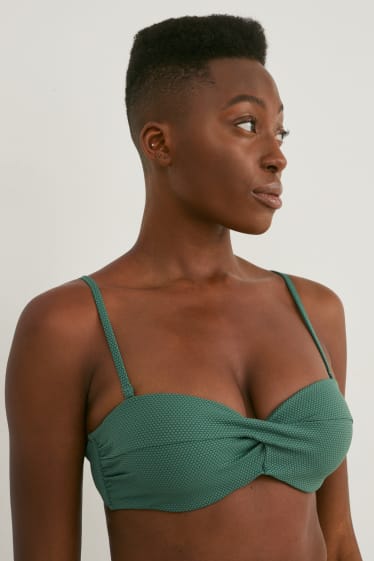 Women - Bikini top - bandeau - padded - dark green