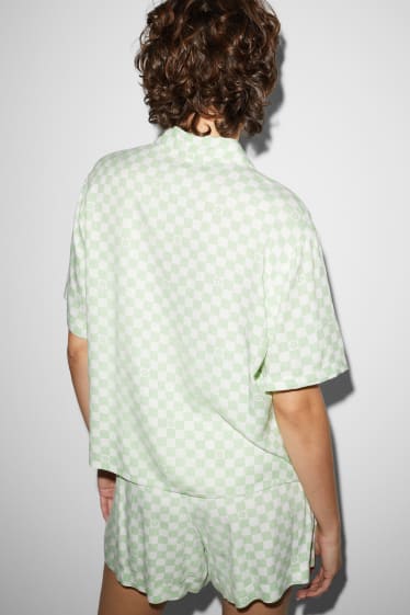 Jóvenes - CLOCKHOUSE - blusa - de cuadros - blanco / verde