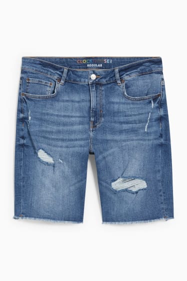 Heren - CLOCKHOUSE - korte spijkerbroek - PRIDE - jeansblauw