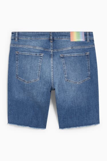 Heren - CLOCKHOUSE - korte spijkerbroek - PRIDE - jeansblauw