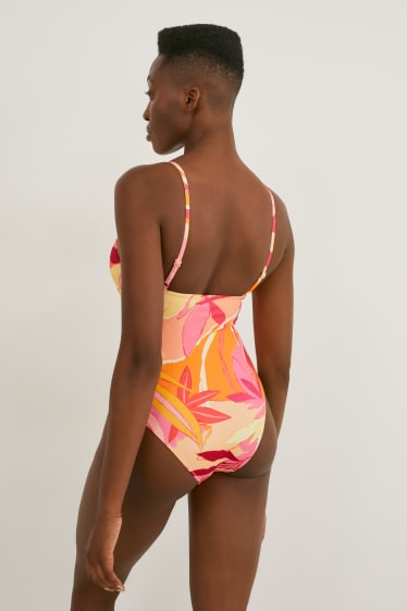 Women - Swimsuit with knot detail - padded - LYCRA® XTRA LIFE™ - orange