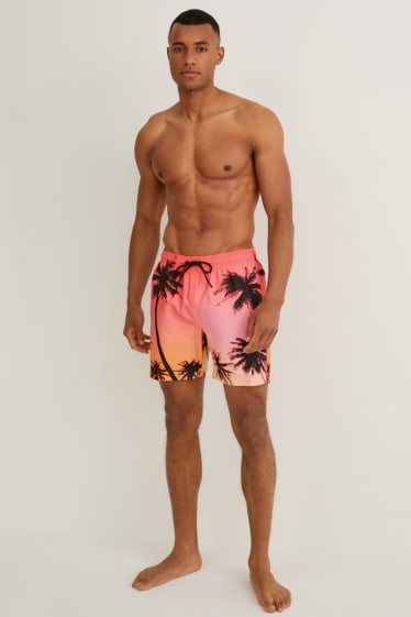 Men - Swim shorts - coral